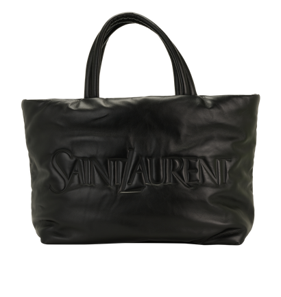 Logo Embossed Large Tote, &pound;1,600, Handbags, Black, Leather, Front view